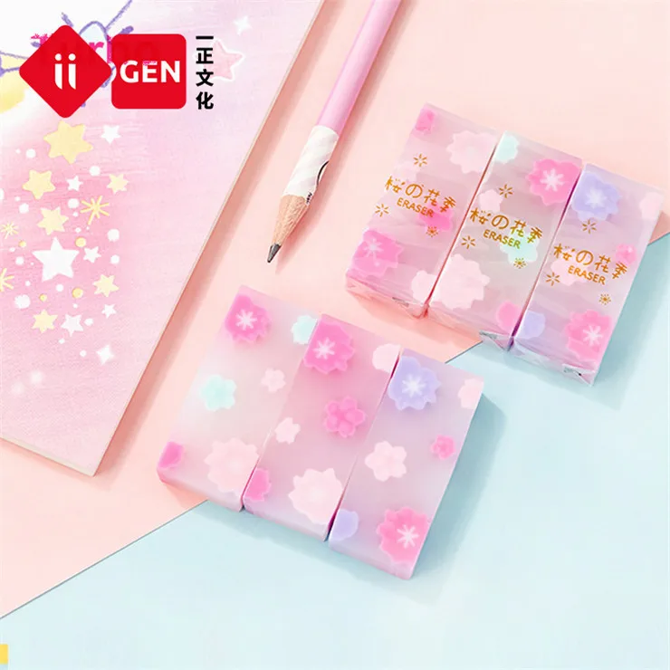 China 2022 new stationery innovations Promotional Gifts High quality mini cute flower stylish PVC erasers for kids