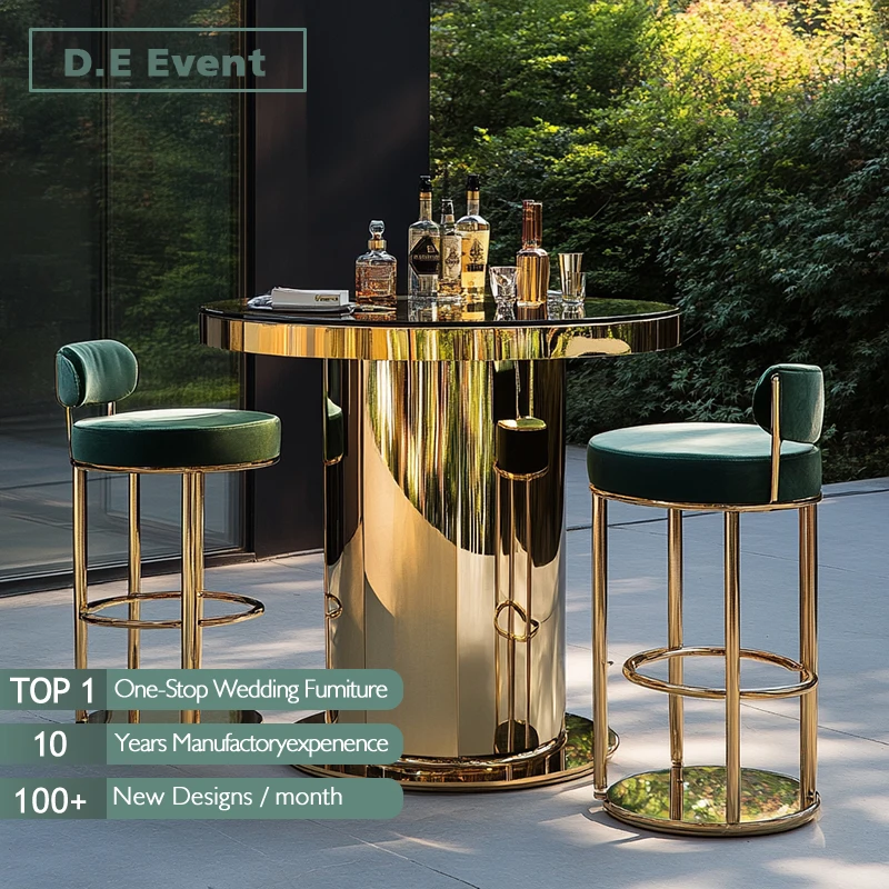 D.E Events High-quality wedding events mobile portable height high LED lighting bar table for party