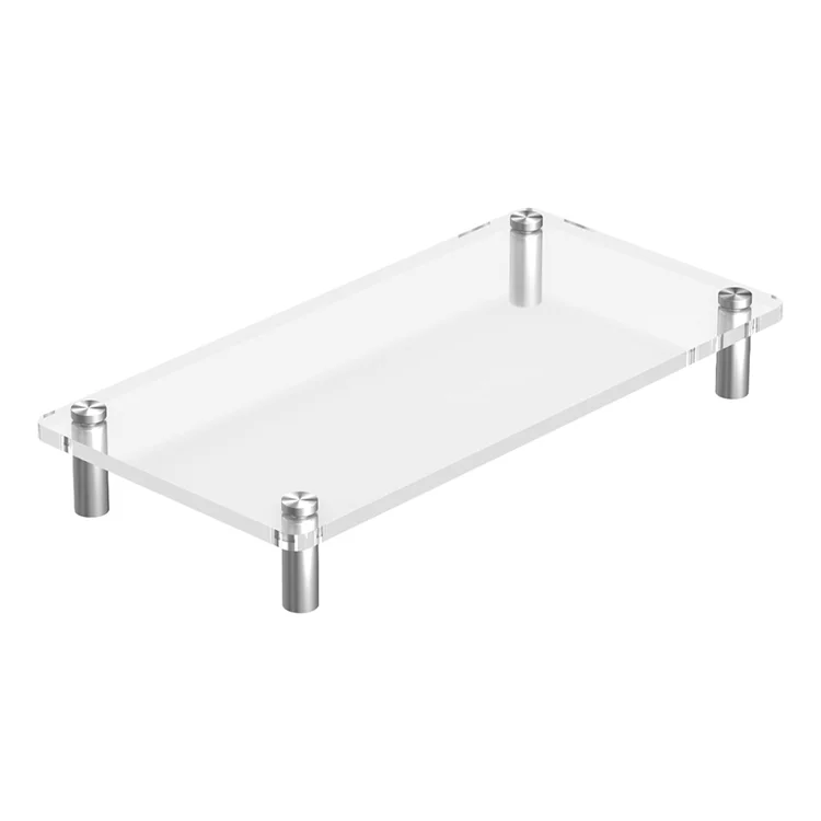 Simple, large storage space and elegant design acrylic monitor stand for laptop, computer, notebook, screens and home use