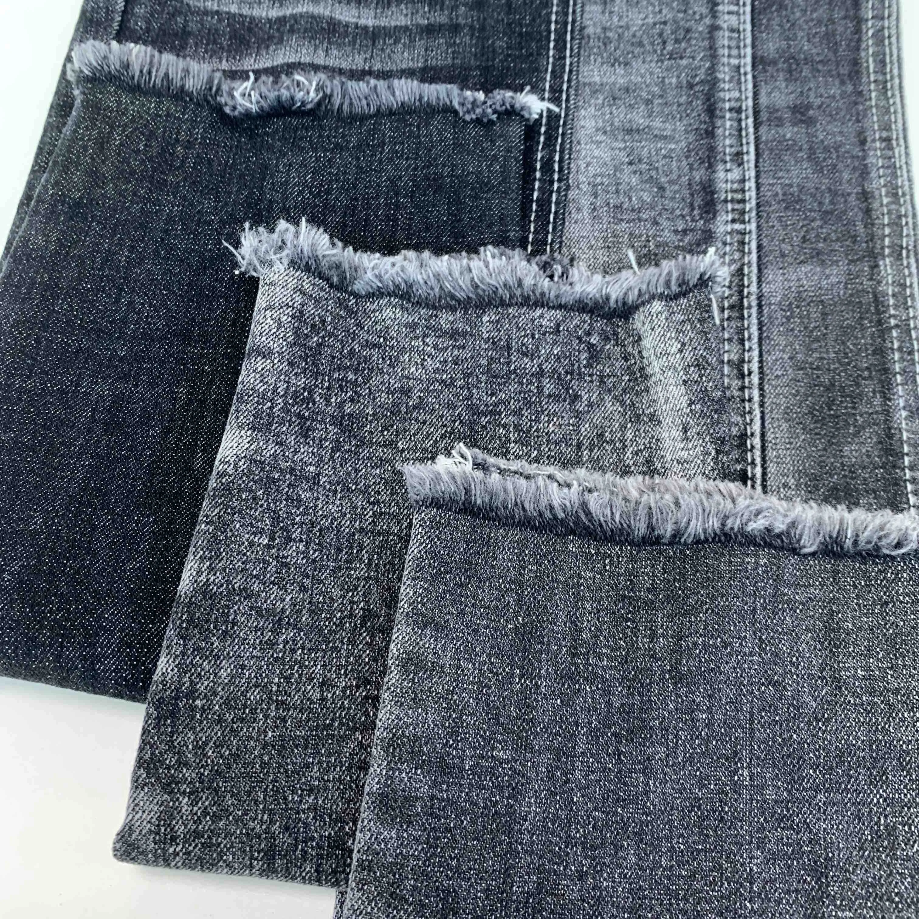 Crosshatch Premium Quality Denim Fabric Black Heavyweight For Work Clothes In Guangzhou Denim Fabric Market