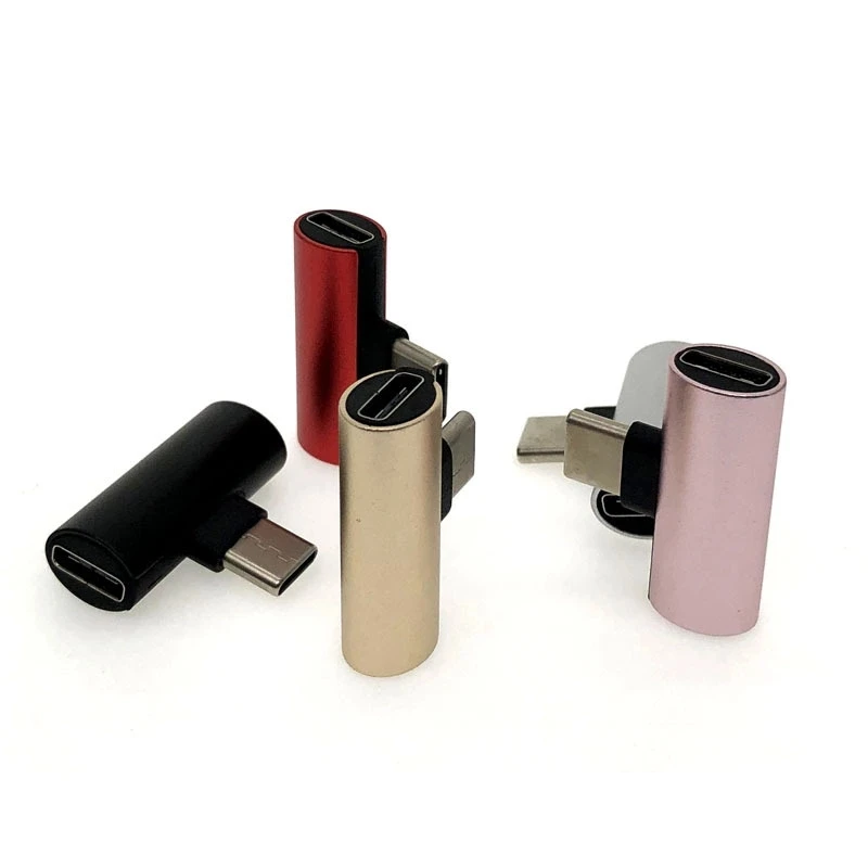 
USB Type C To C & 3.5mm 2 in 1 Jack Headphone Audio Charger Splitter Adapter Support Voice Call 