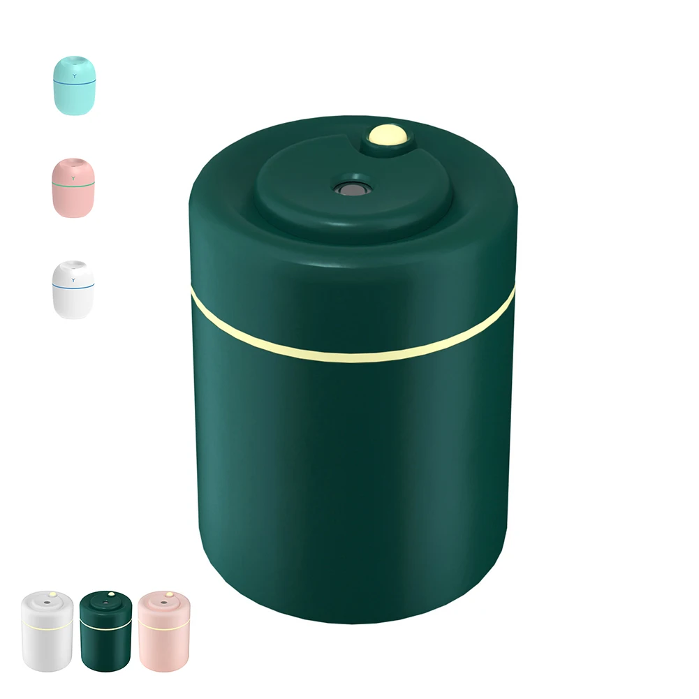 Multifunctional Rainbow Cylindrical Shape 5V Usb Aroma Diffuser Mini Humidifier 280Ml Usb Cool Mist Portable For Pets Kids Room