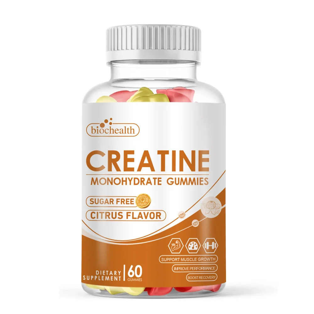 Biochealth Private Label Pre Workout Vegan Supplement Gummies Creatine Monohydrate Energy Gummy for muscle growth Gummies