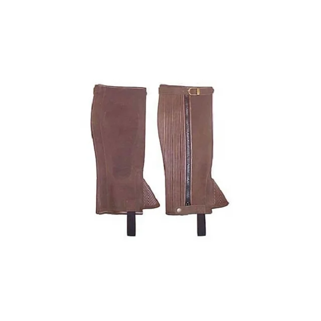 Genuine Leather Horse Riding Chaps with String Zipper