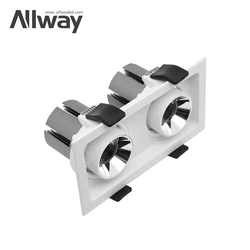 High Power Small Size Adjustable Easy Install Recessed School Hospital 2*30W LED Grille Lamp