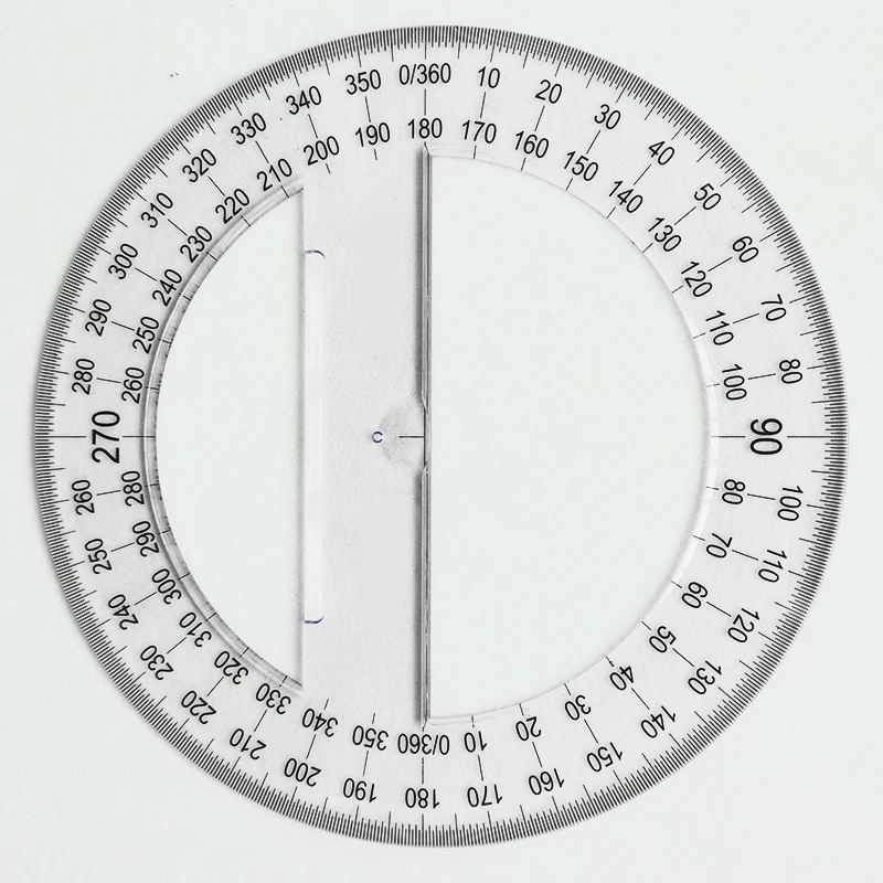 
Full Circle Protractor in Plastic 15 cm Clear 