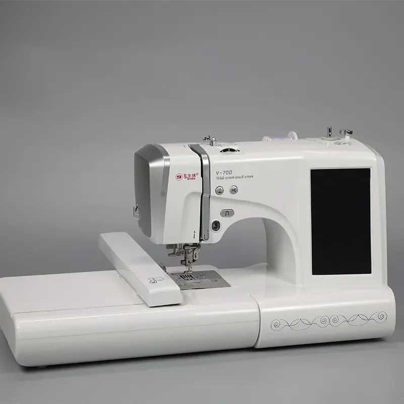 MRSV700  second hand cloth mini portable electric neating mending sewing machines with LCD panel embroidery machines for garment