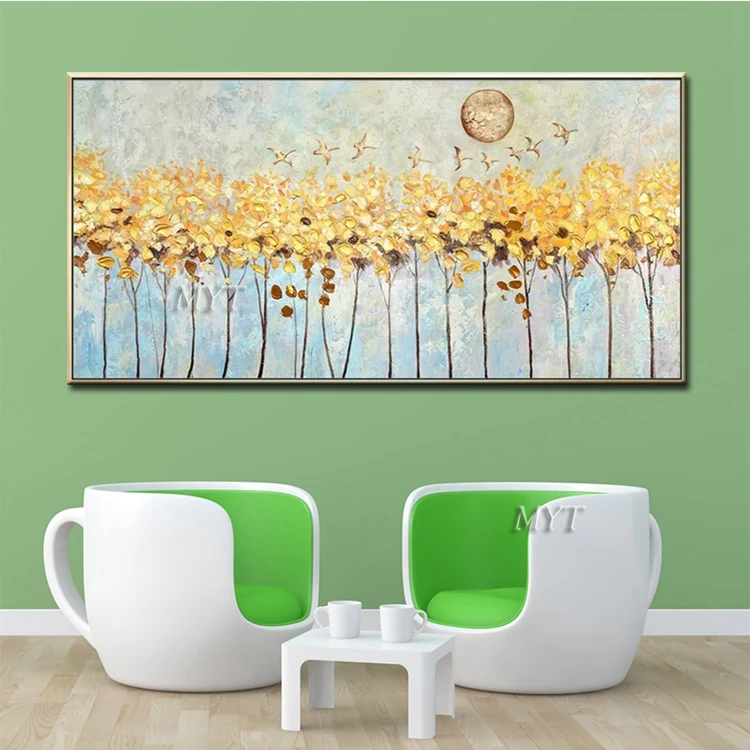 
Canvas Wall Art Custom Canvas Gold Texture Design Large Abstract Hand Oil Painting 