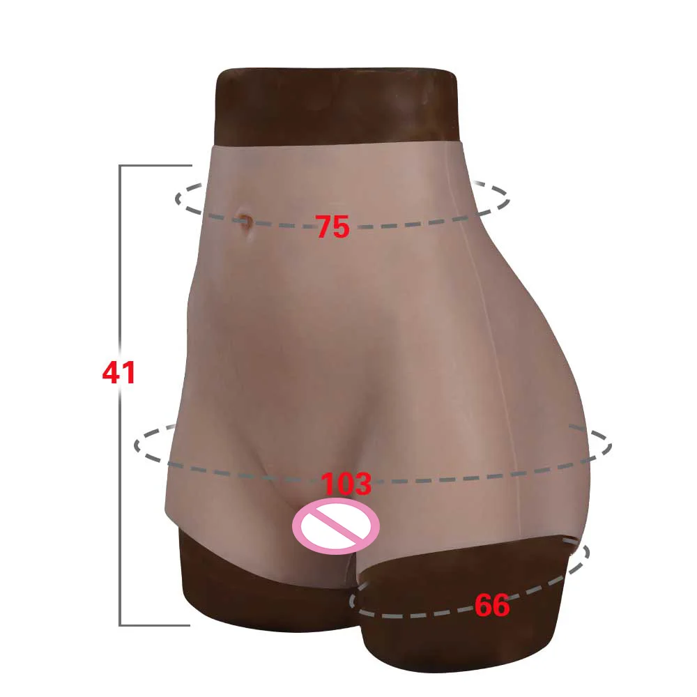 Crossdresser Plump Croach Hip buttock lifting Hips enlarge underwear False Pussy Butt Boxer Silicone fake panties for cosplay