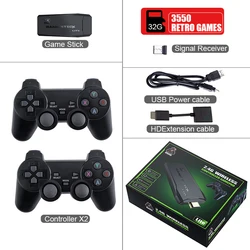M8 4K HD TV Game Stick 10000+ Retro Games Console + 2 Controller Wireless Gamepad Game Player For PS1/GBA