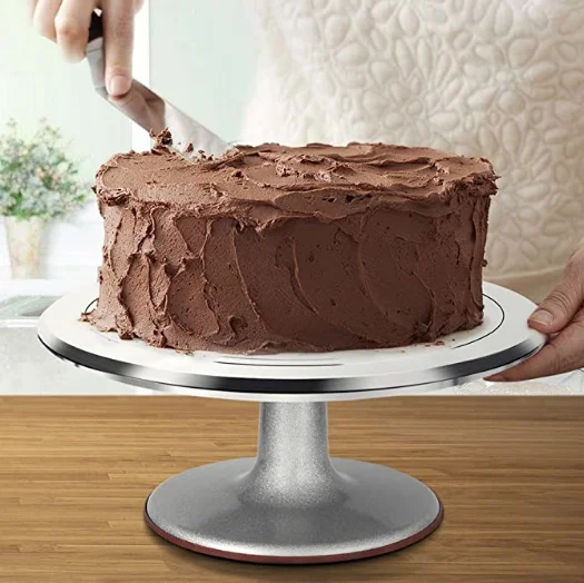 Wholesale 12 inch Non-slip Aluminium Alloy 360 Revolving Cake Stand Tool rotating Cake Turntable