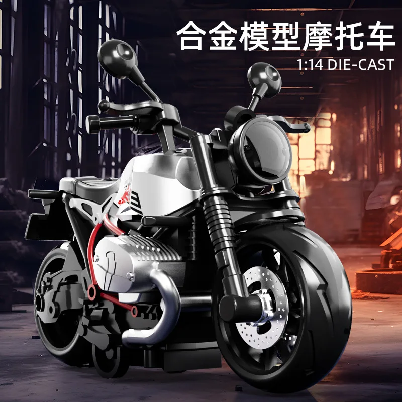Felisu Cross-border alloy motorcycle model retro throwback motorcycle children boys creative biker decorations ornaments