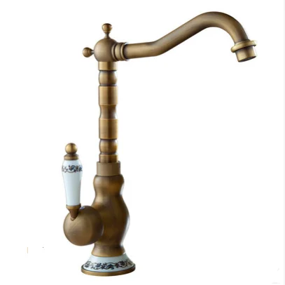 Классический винтажный кухонный смеситель для раковины Смеситель воды кран кухни ванной комнаты