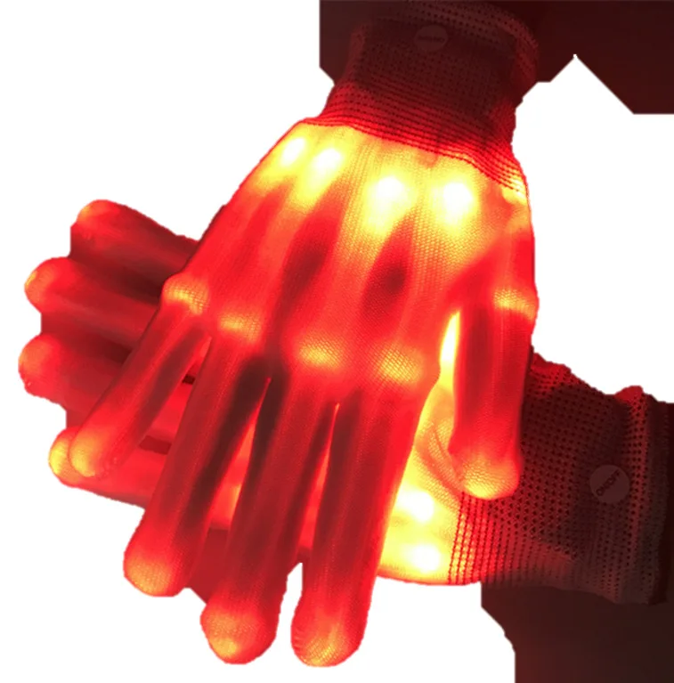 Wholesale Rave Light Flashing Finger Lighting Glow Mittens LED Glow Gloves for halloween