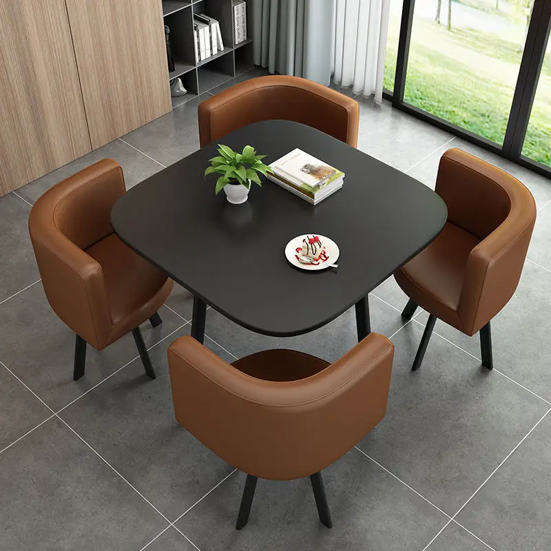 Luxury modern restaurant kitchen dining room table round MDF bar wooden single 5 piece kitchen dining table sets for small space