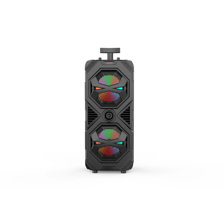 Dj Sound System Outdoor Powered Speaker,Bt Karaoke Colorful Lamp Speaker,8inches Smart Trolly Karaoke Car Audio Battery Speaker