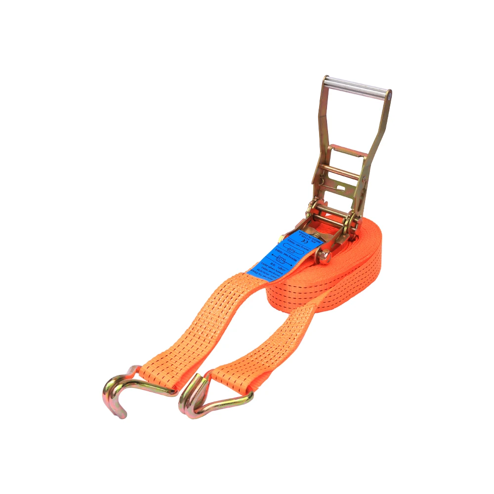 3000kg heavy duty cargo lashing belt cargo lashing ratchet tie down with double J hook