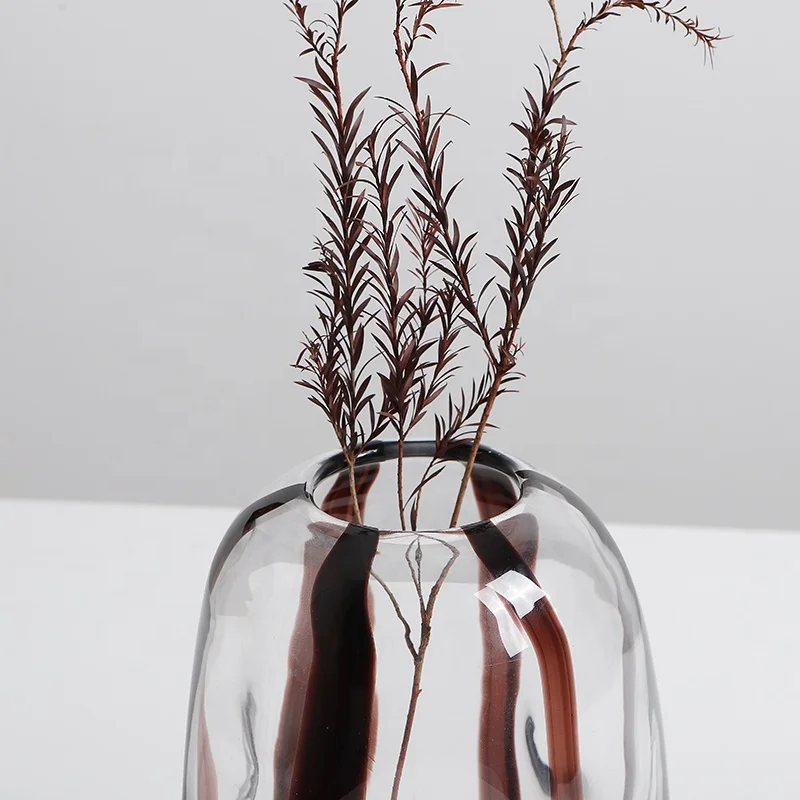 Flolenco Hand-made Glass Flower Vase Nordic Home Decoration Tabletop Vase Glass Luxury Vase