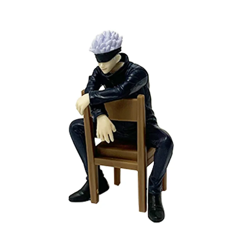 15CM Anime Jujutsu Kaisen Gojo Satoru Sitting Posture Noodles Model Dolls Toy Gift PVC Action Figure