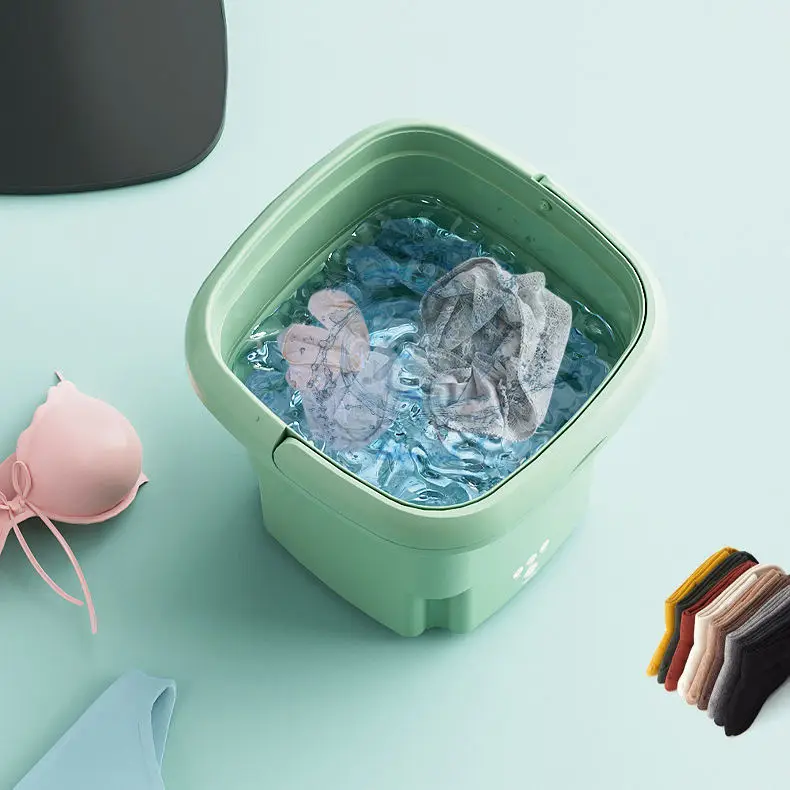 Portable Mini Folding Dehydrated Sterilization Baby Clothes Underwear Travel Home Foldable Washing Machine with Dryer