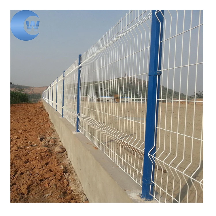 high security garden perimeter 3d curved iron wire mesh fence 3d square y post fence with barbed wire for airport