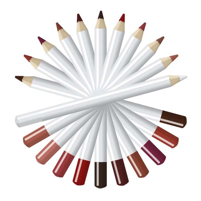 White Cruelty Free Creamy Lipliner Pencil Private Label Vegan Nude Brown Matte Waterproof Lip Liner Pen
