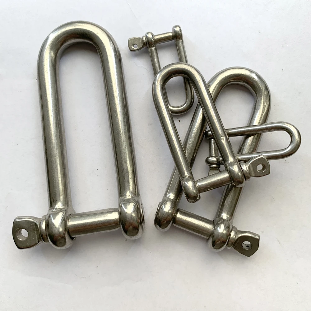 High quality rigging hardware Stainless Steel Long D Shackle with screw pin