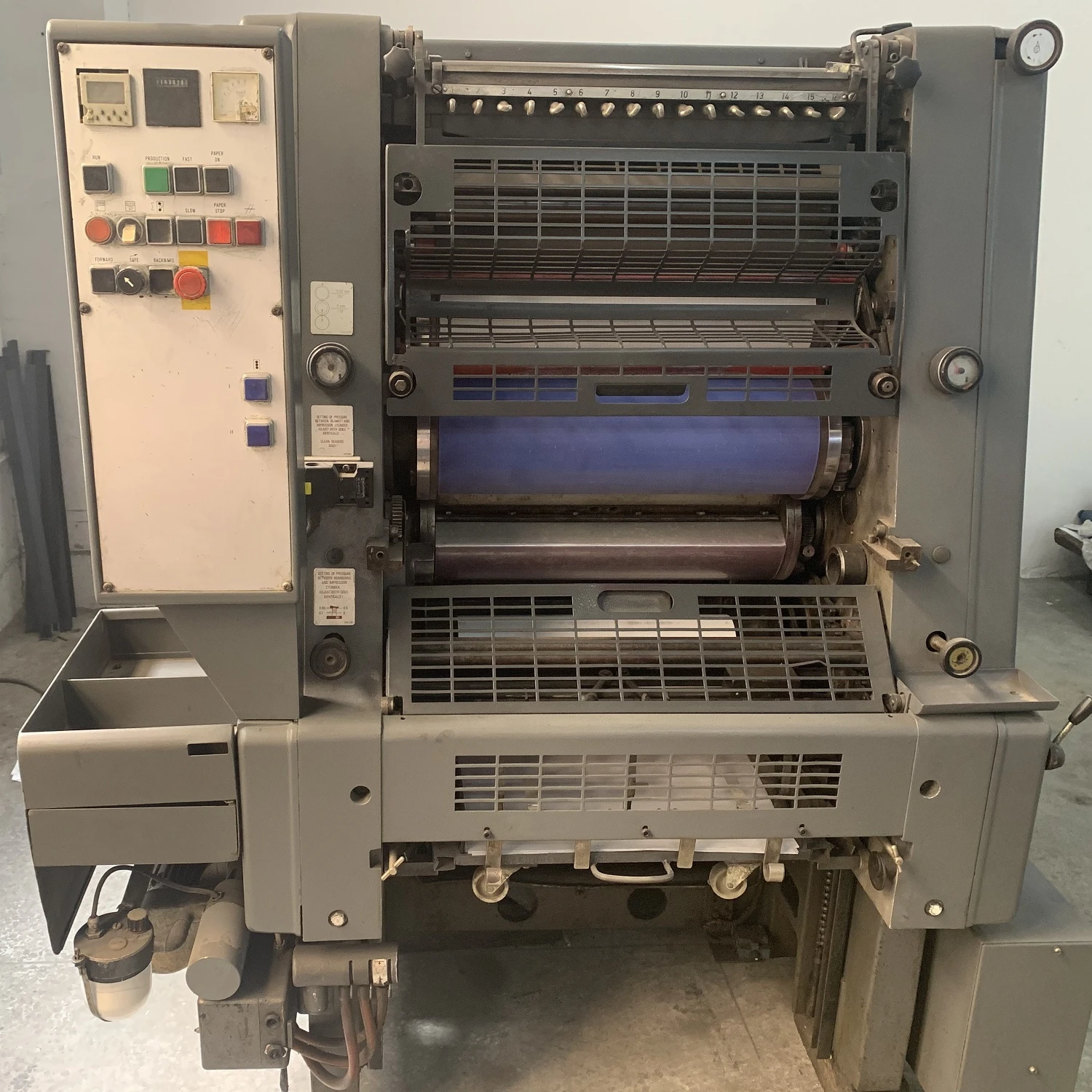 heidel berg offset printer refurbished GTO52 2 colors molleton dampening system