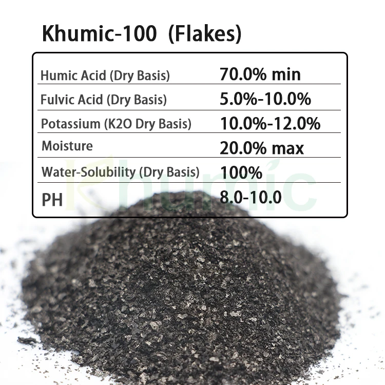 KHUMIC-100 Potassium fertilizer organic matter 70% HUMIC ACID 70%min FULVIC ACID high quality biostimulants supplier