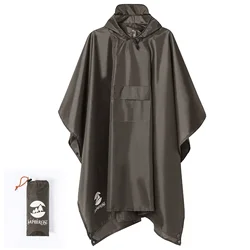 SaphiRose 3 in 1 Hooded Rain Poncho Waterproof Raincoat Jacket for Men Women Adults Outdoor Tent Mat