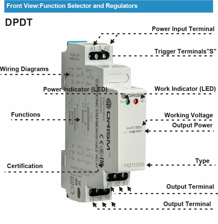 
Factory Price YX2110 5A 12VAC Quiet Operation Electronic Step/ Monostable Relays SPDT Timer 