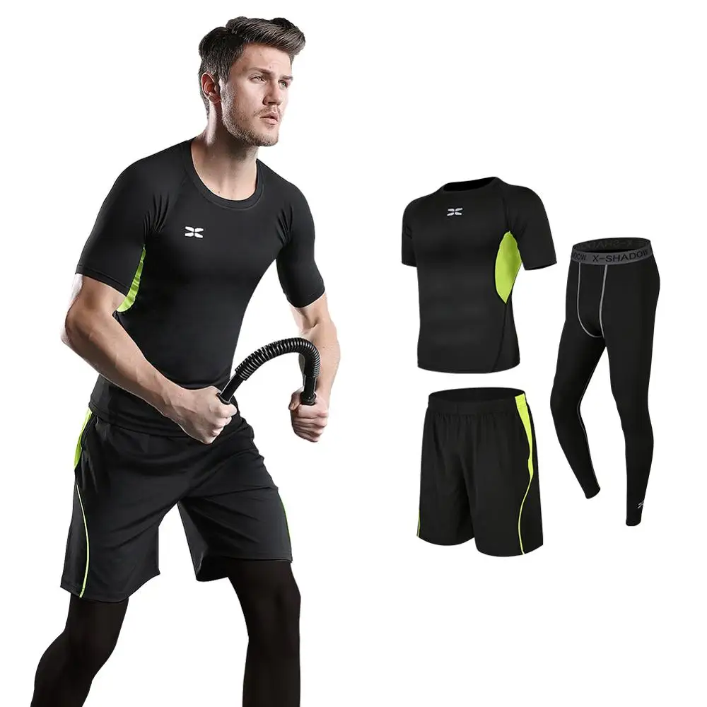 
5 Pcs Custom Men Running Clothing Sports Quick Dry Fitness Yoga Wear Sportswear Tracksuits 2021 New Design Gym sets 