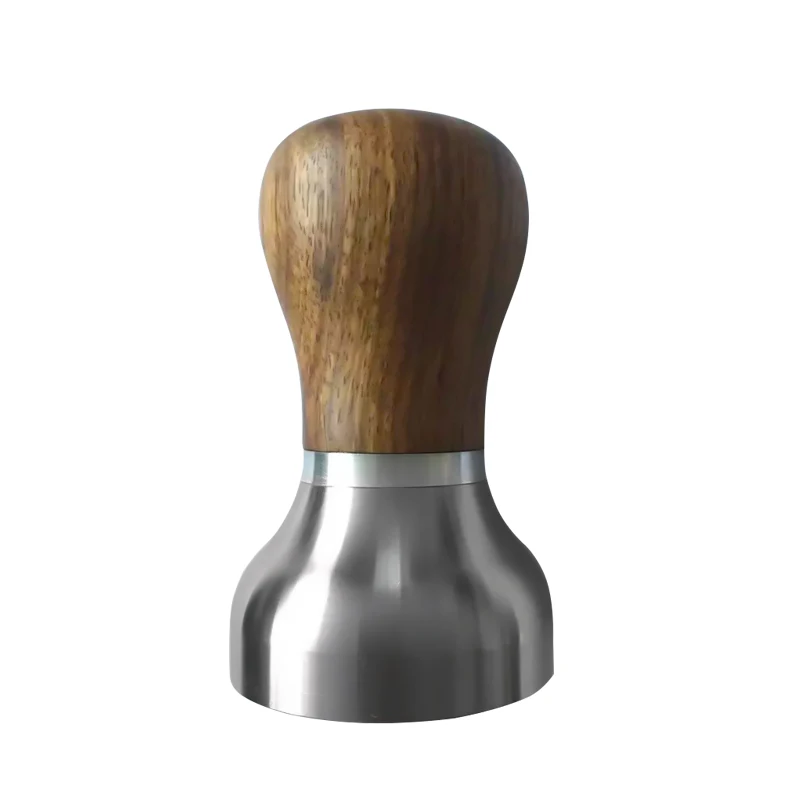 Manual Pressing Beans Tool Espresso Coffee Tamper with stainless steel flat base and customized design wooden handle