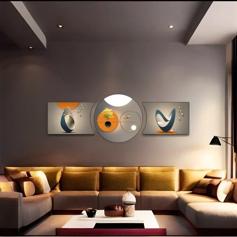 Living room decoration 3d nordic wall art canvas poster wholesale modern abstract design wall decor painting