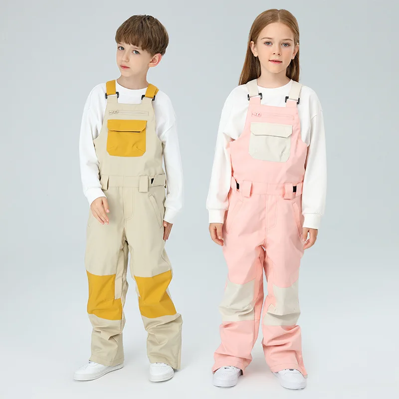 Factory Kids Ski Wear Suit Outdoor Sport Overall Snowsuit Board Waterproof Windproof Boy Girl Printing Ski Overall For Snow