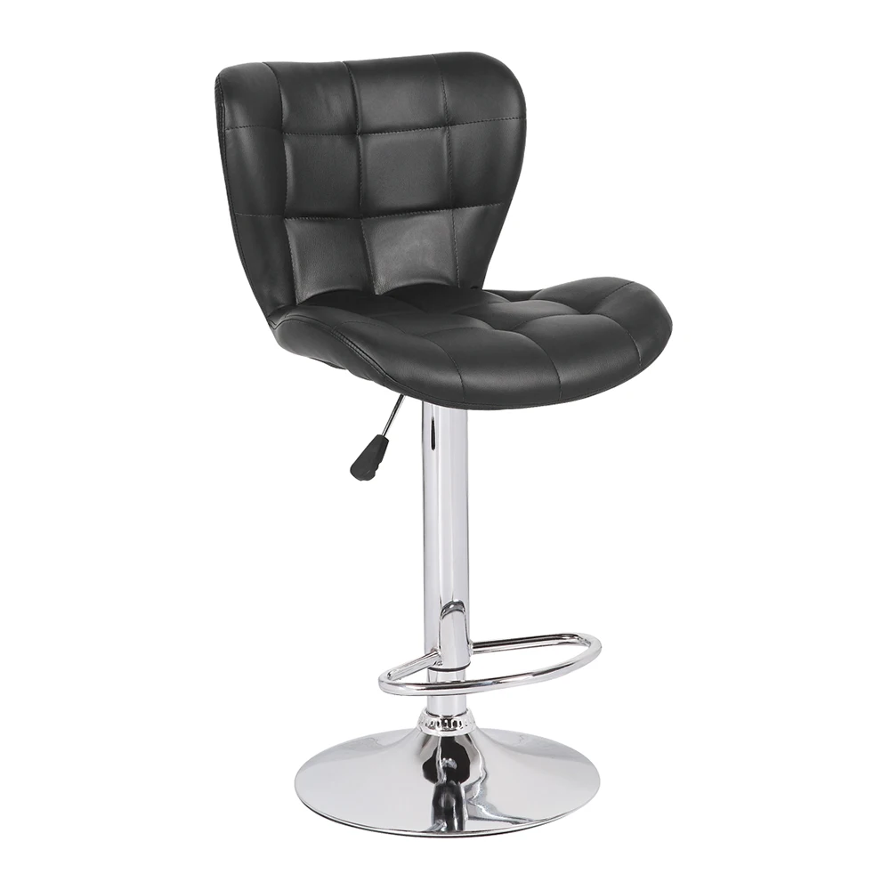 Новый современный дизайн, кожаный черный вращающийся регулируемый барный стул с мягкой обивкой в скандинавском стиле