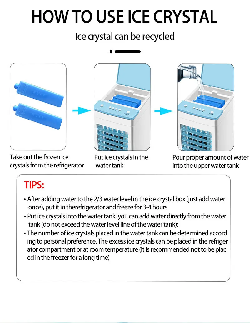 Electric Portable Remote Control Household Room Standing Summer Cooling Air Conditioner Coolers