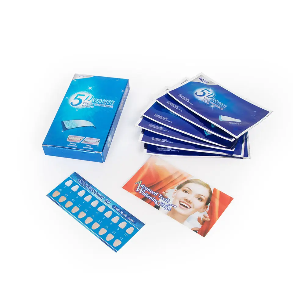 Private Label New Design Teeth Whitening Strips 6% HP Mint Flavor White Strips Teeth Whitening