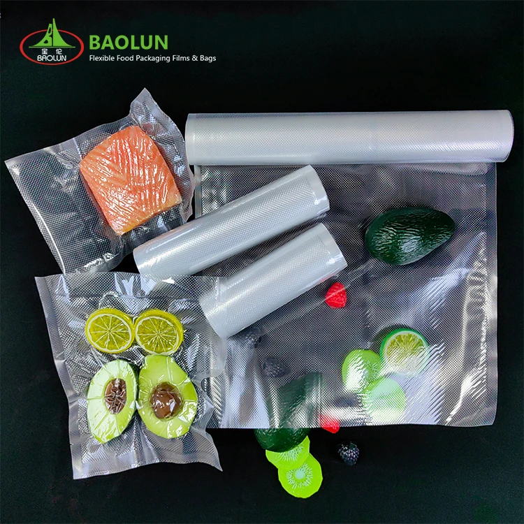 Wholesale Custom Printed Compression Fish Vacuum Sealer Plastic Bag Rolls Custom Printed Plastic Bags for Food Packaging