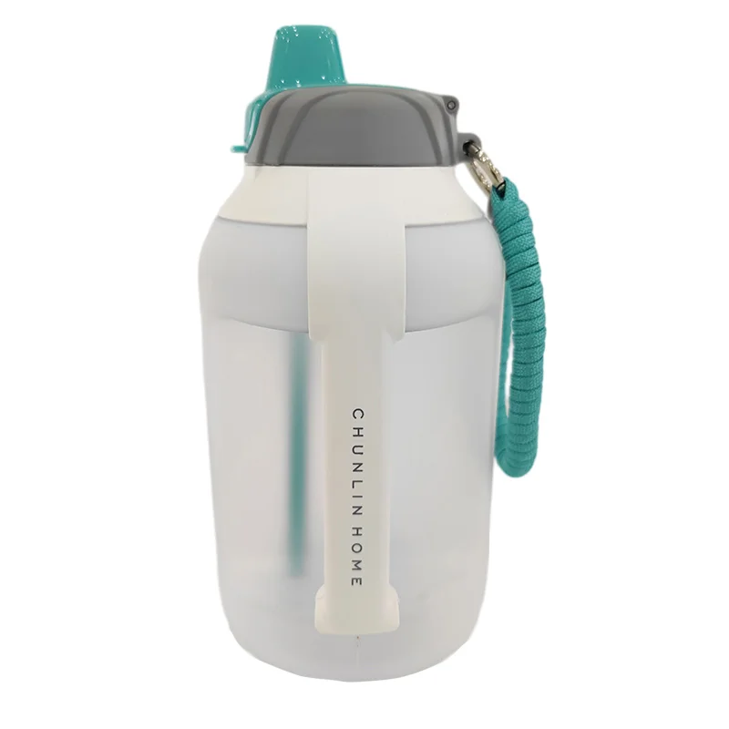 Large Capacity BPA Free 2.2L Plastic Sports Water Bottle with Straw Gym Gallon Modern Water Jug WithTime Maker  With Custom Logo