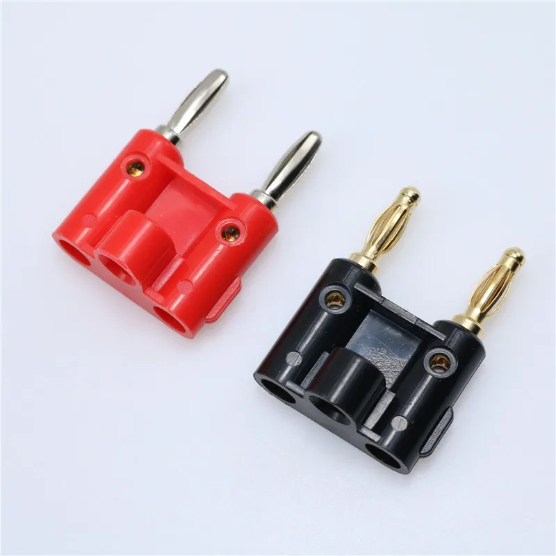 Double Row 4mm Banana Plug Connector Speaker Adapter Two-position Lantern Cross Plug Connector