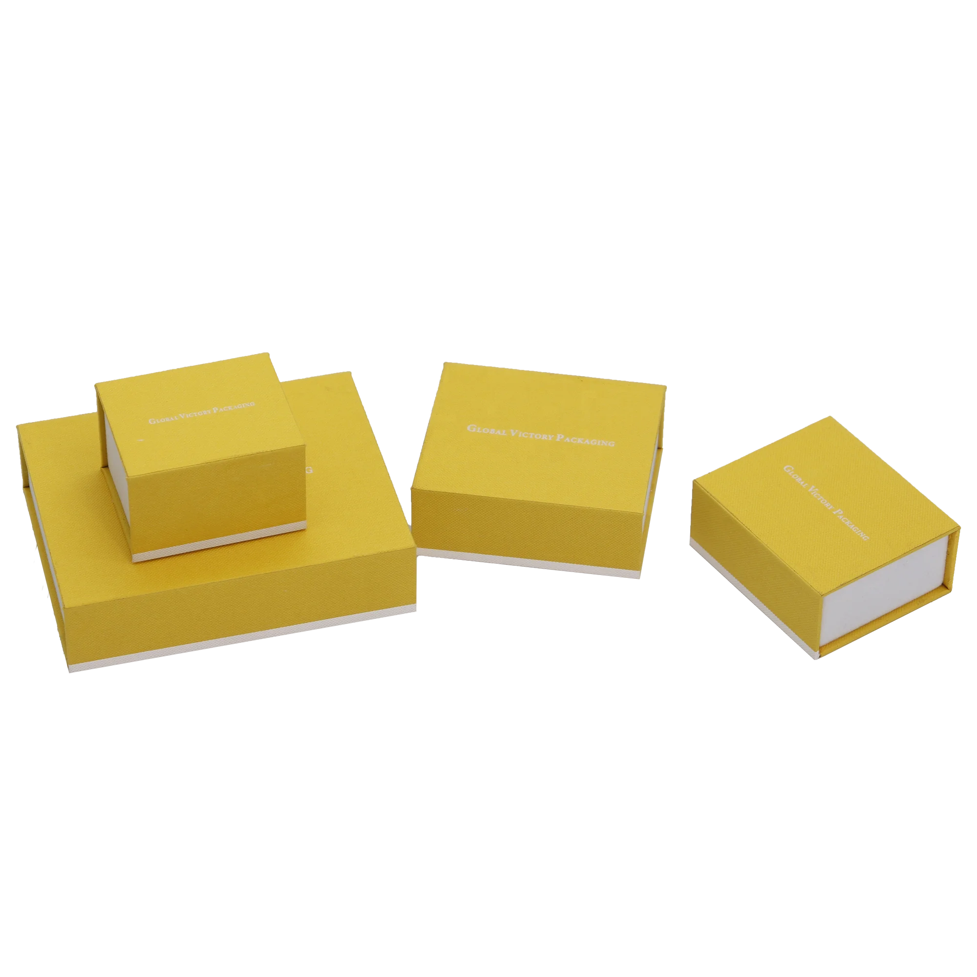 2022 GVP High Quality Yellow Ppaer Jewelry Gift Box Infinity Boxes Cardboard Logo Printed Jewellery Velvet Box
