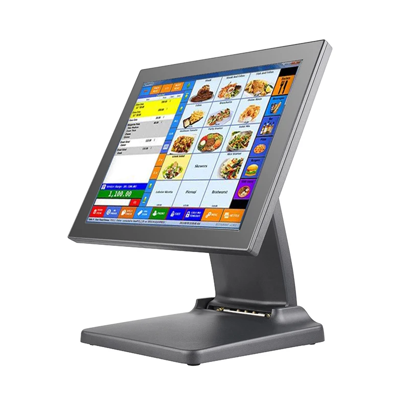 New Design S600 POS Till Terminal Cash Register Canteen Right-angle Frame Touch Screen POS System
