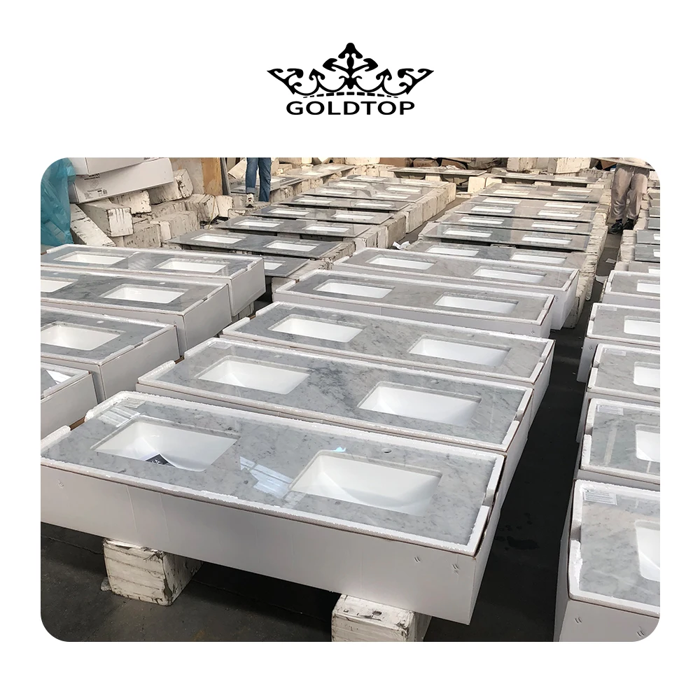 GOLDTOP OEM/ODM Marmore Wholesale Glossy Carrara White Marble Slabs for Floor Tiles and Kitchen Countertops