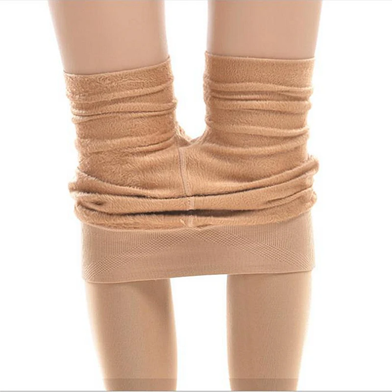 Bulk winter warm thick fleece lined skin black 120D velvet xxxl plus size pantyhose for ladies