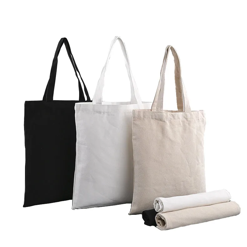 Custom LOGO Printed Polyester Cotton Canvas Cloth Packaging Shopping Tote Bag With Zipper