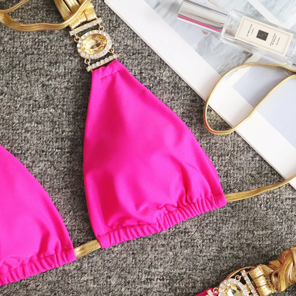 3D Custom logo Luxury Swimwear Women Sexy See Through Mini Micro Bra Sheer String Bikini Beachwear 2 Piece Set