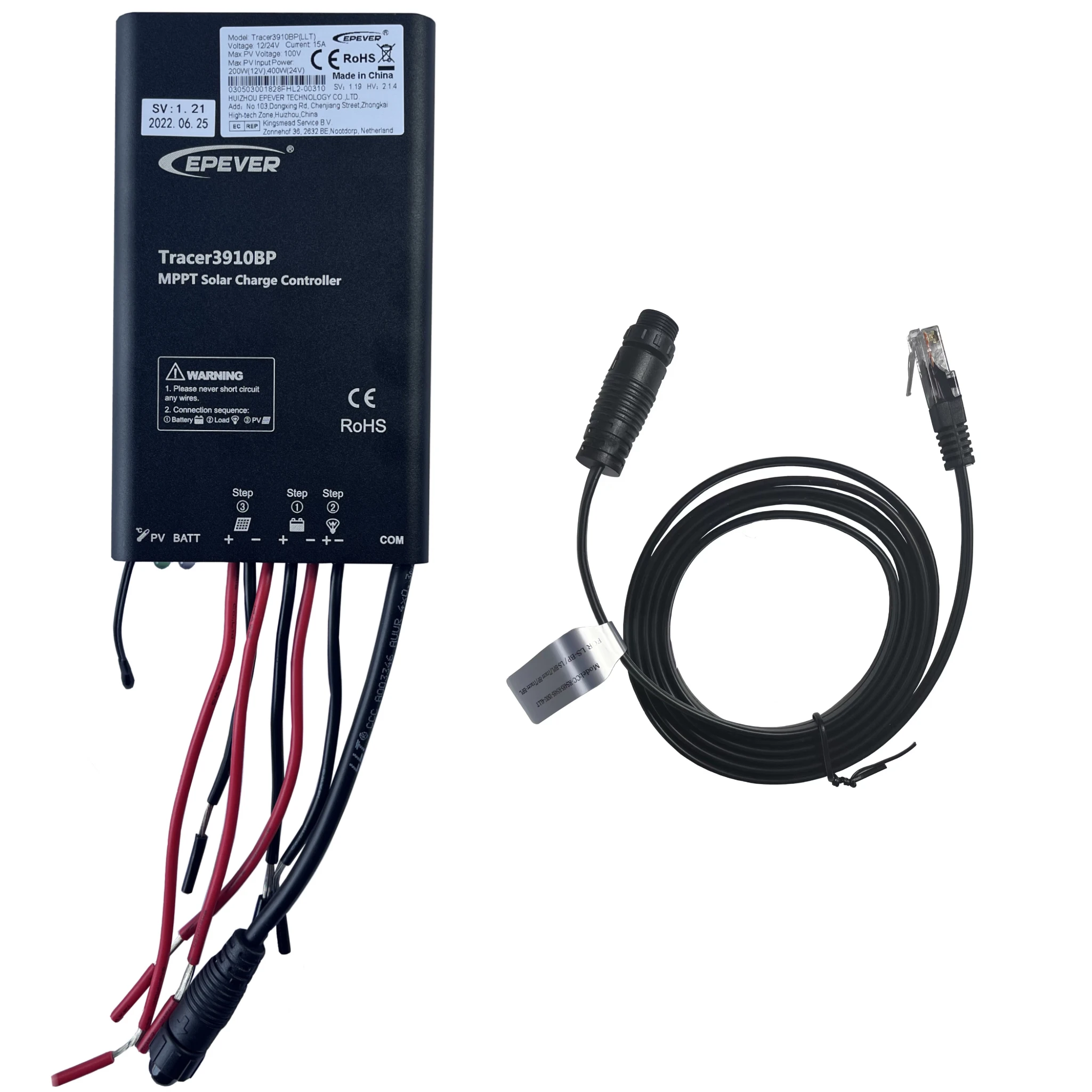 EPEVER IP68 Водонепроницаемый регулятор заряда Tracer3910BP 10A MPPT контроллер солнечного с интерфейсом связи RS485