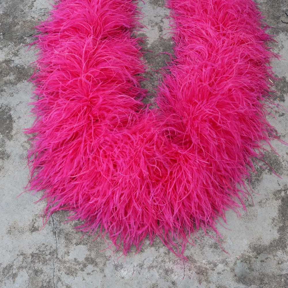 Cheap sale high quality natural 20 ply Fluffy Dyed Colorful curly Ostrich Feather Boas for carnival show decoration