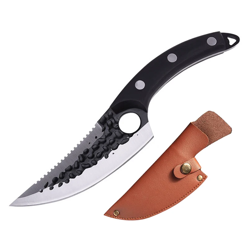 6 Inch Butcher Knife Forged Kitchen Knife Serbian Knife  with Wood Handle